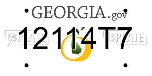 12114T7 Georgia License Plate