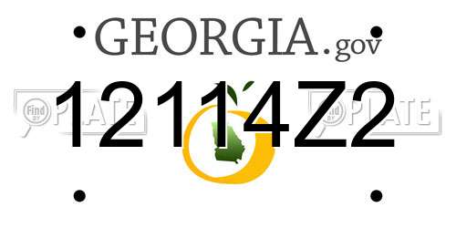 12114Z2 Georgia License Plate