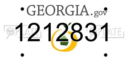 1212831 Georgia License Plate