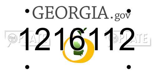 1216112 Georgia License Plate