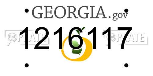 1216117 Georgia License Plate