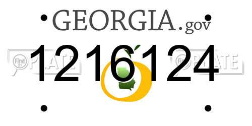 1216124 Georgia License Plate