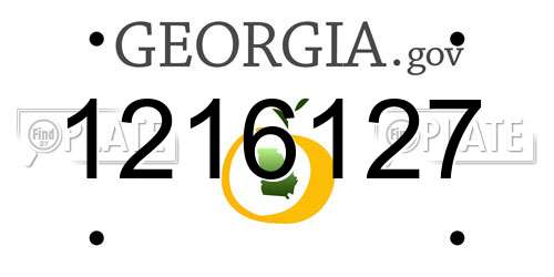 1216127 Georgia License Plate