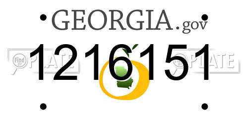 1216151 Georgia License Plate