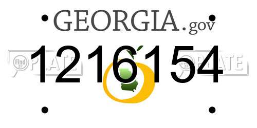 1216154 Georgia License Plate