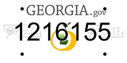 1216155 Georgia License Plate