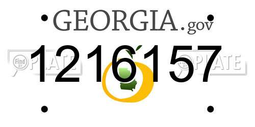 1216157 Georgia License Plate