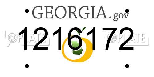 1216172 Georgia License Plate