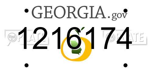 1216174 Georgia License Plate
