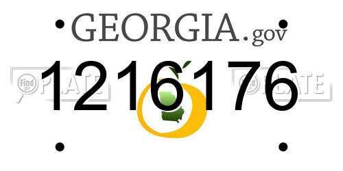 1216176 Georgia License Plate