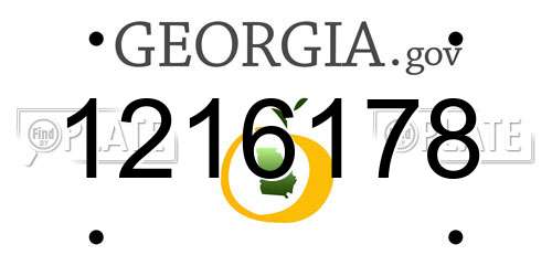1216178 Georgia License Plate