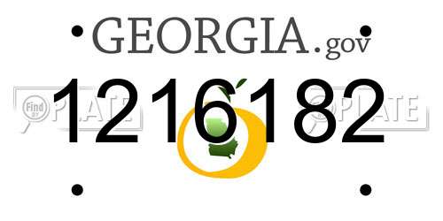 1216182 Georgia License Plate