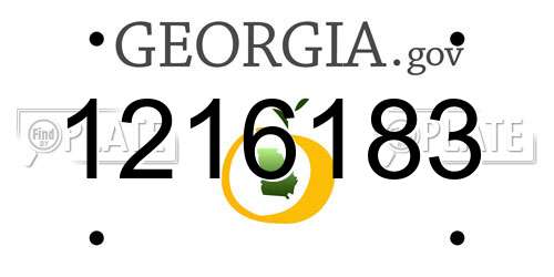 1216183 Georgia License Plate