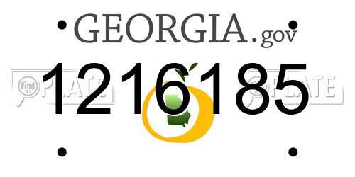 1216185 Georgia License Plate
