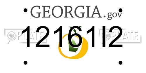 12161I2 Georgia License Plate