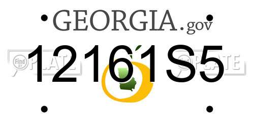 12161S5 Georgia License Plate