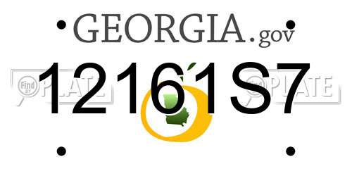 12161S7 Georgia License Plate