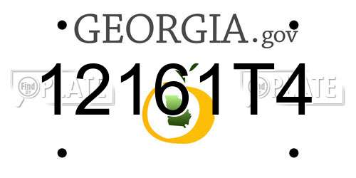 12161T4 Georgia License Plate