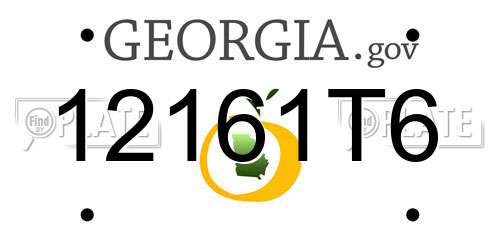 12161T6 Georgia License Plate