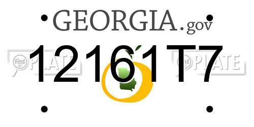 12161T7 Georgia License Plate