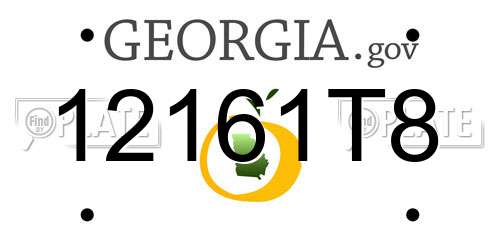 12161T8 Georgia License Plate