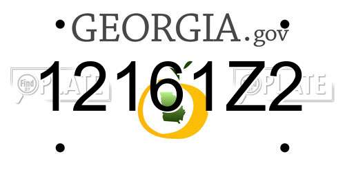 12161Z2 Georgia License Plate