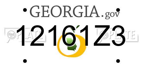 12161Z3 Georgia License Plate