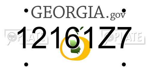 12161Z7 Georgia License Plate