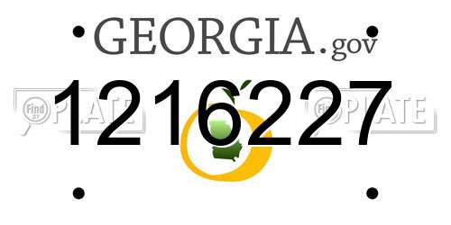 1216227 Georgia License Plate