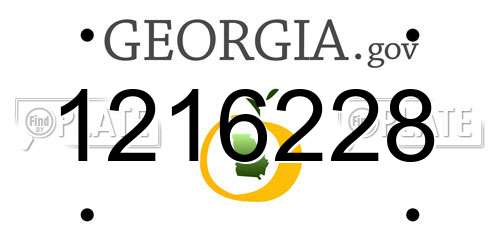 1216228 Georgia License Plate