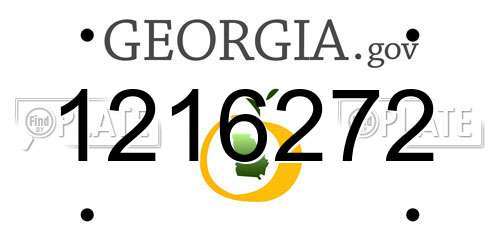 1216272 Georgia License Plate