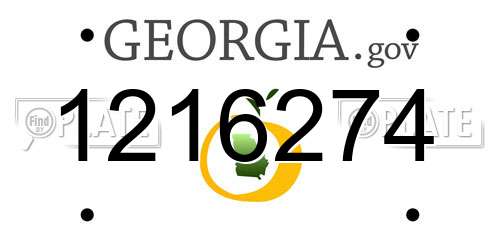 1216274 Georgia License Plate