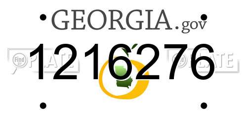 1216276 Georgia License Plate