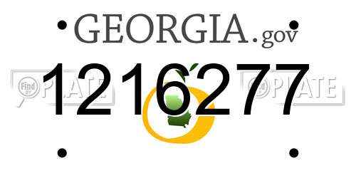 1216277 Georgia License Plate