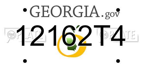12162T4 Georgia License Plate