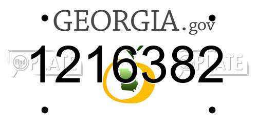 1216382 Georgia License Plate