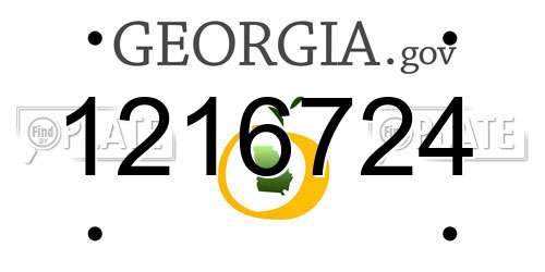 1216724 Georgia License Plate