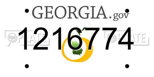 1216774 Georgia License Plate