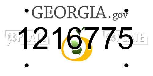 1216775 Georgia License Plate