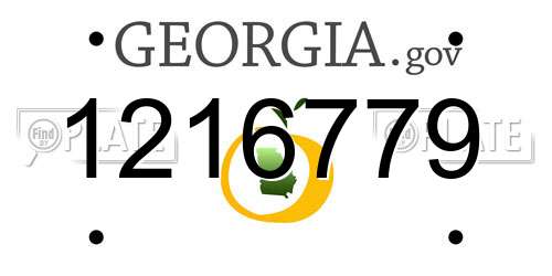 1216779 Georgia License Plate