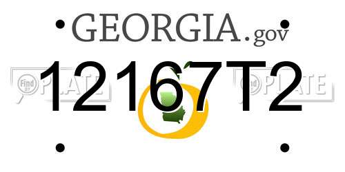 12167T2 Georgia License Plate