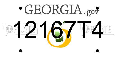 12167T4 Georgia License Plate