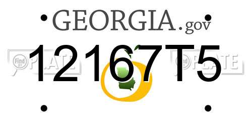 12167T5 Georgia License Plate