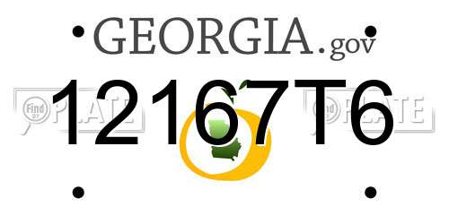 12167T6 Georgia License Plate