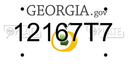 12167T7 Georgia License Plate