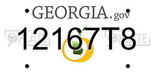 12167T8 Georgia License Plate