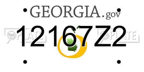 12167Z2 Georgia License Plate