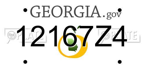 12167Z4 Georgia License Plate