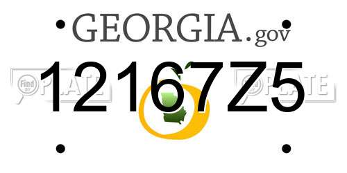 12167Z5 Georgia License Plate
