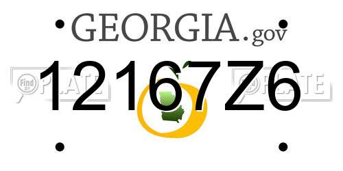 12167Z6 Georgia License Plate